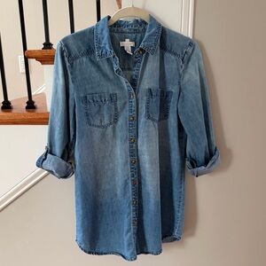 Chico's Light Blue Denim Shirt
